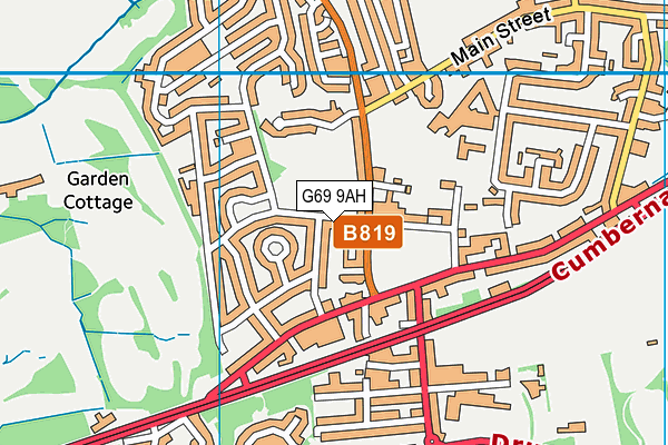 G69 9AH map - OS VectorMap District (Ordnance Survey)