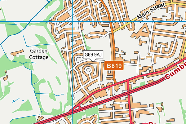 G69 9AJ map - OS VectorMap District (Ordnance Survey)