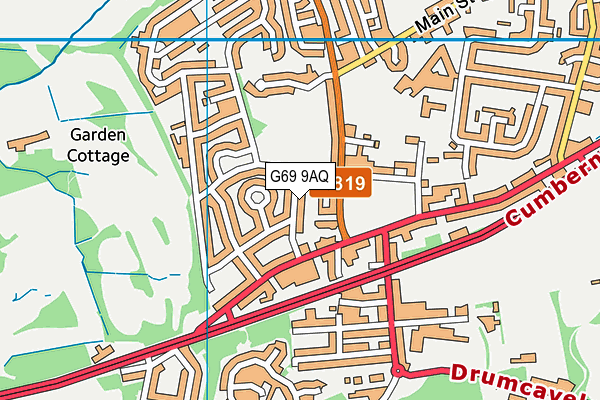 G69 9AQ map - OS VectorMap District (Ordnance Survey)