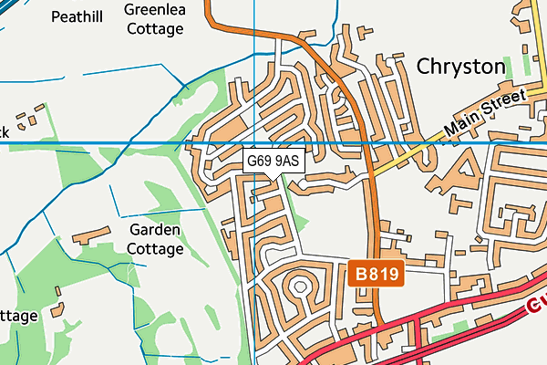 G69 9AS map - OS VectorMap District (Ordnance Survey)