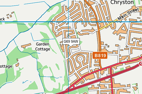 G69 9AW map - OS VectorMap District (Ordnance Survey)