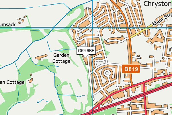 G69 9BF map - OS VectorMap District (Ordnance Survey)