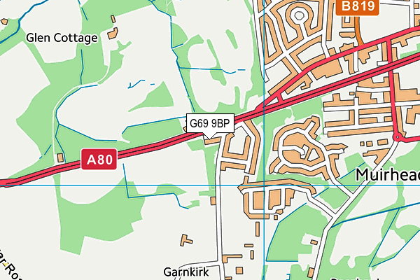 G69 9BP map - OS VectorMap District (Ordnance Survey)