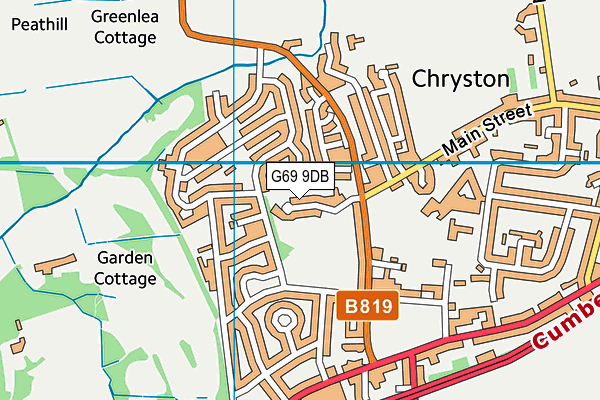 G69 9DB map - OS VectorMap District (Ordnance Survey)