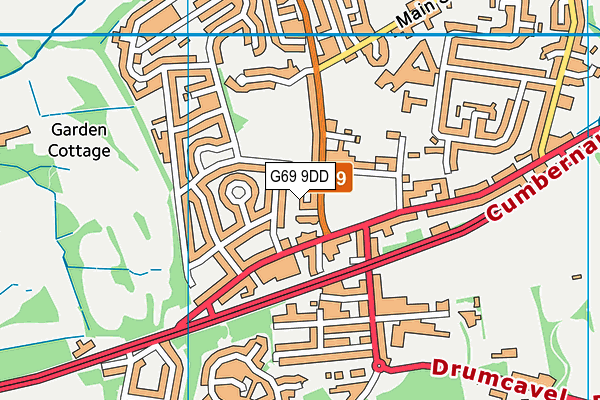 G69 9DD map - OS VectorMap District (Ordnance Survey)