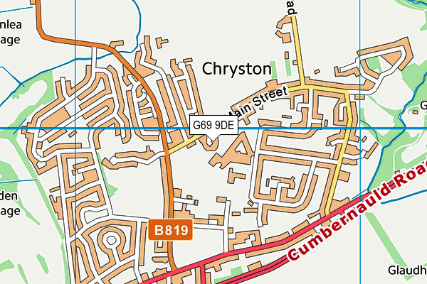 G69 9DE map - OS VectorMap District (Ordnance Survey)
