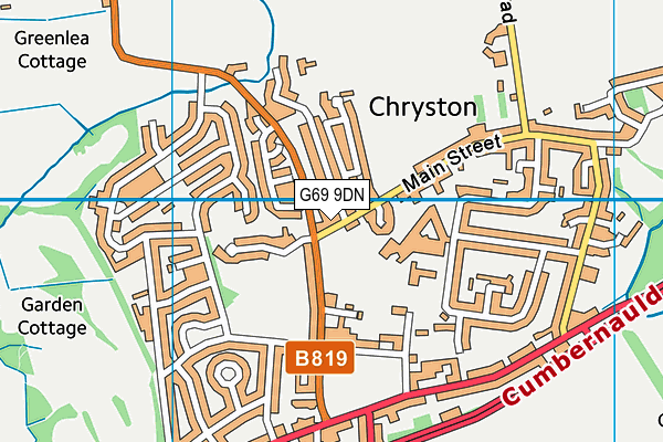 G69 9DN map - OS VectorMap District (Ordnance Survey)