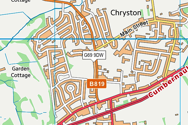 G69 9DW map - OS VectorMap District (Ordnance Survey)