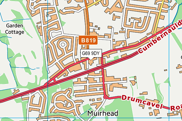 G69 9DY map - OS VectorMap District (Ordnance Survey)