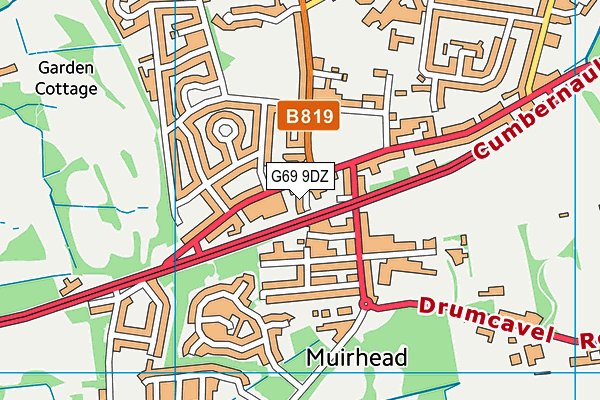 G69 9DZ map - OS VectorMap District (Ordnance Survey)