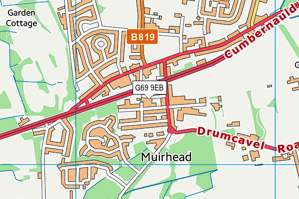 G69 9EB map - OS VectorMap District (Ordnance Survey)