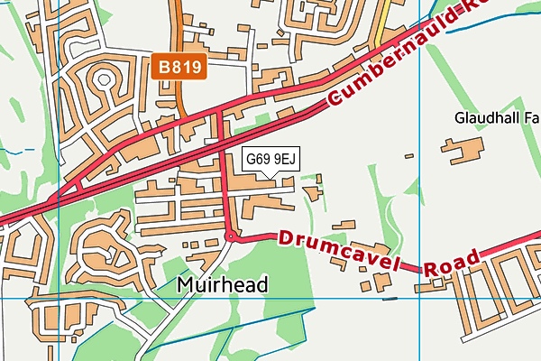 G69 9EJ map - OS VectorMap District (Ordnance Survey)