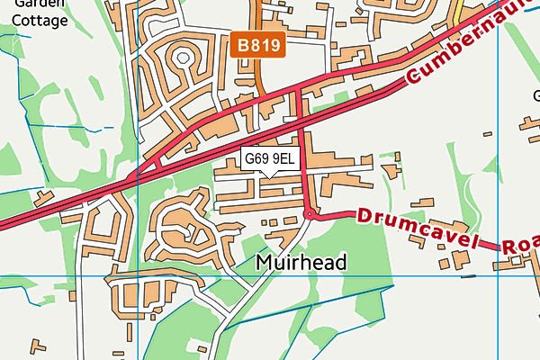 G69 9EL map - OS VectorMap District (Ordnance Survey)