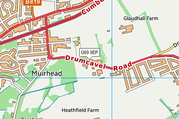 G69 9EP map - OS VectorMap District (Ordnance Survey)