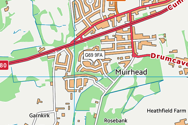 G69 9FA map - OS VectorMap District (Ordnance Survey)