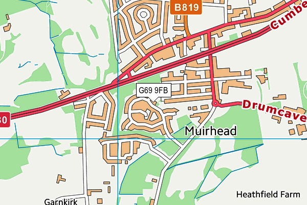 G69 9FB map - OS VectorMap District (Ordnance Survey)