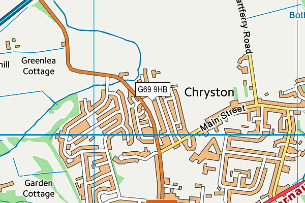 G69 9HB map - OS VectorMap District (Ordnance Survey)
