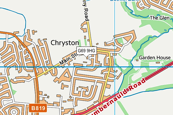 G69 9HG map - OS VectorMap District (Ordnance Survey)