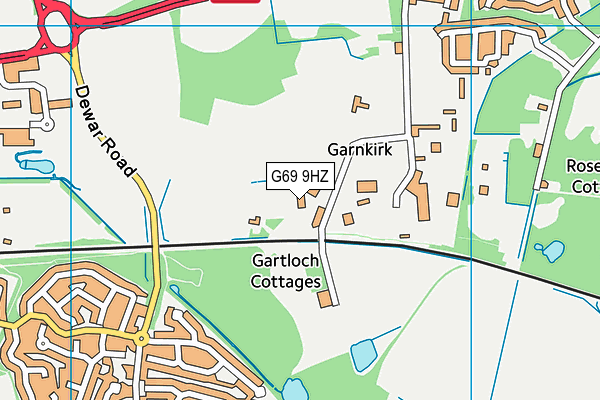 G69 9HZ map - OS VectorMap District (Ordnance Survey)