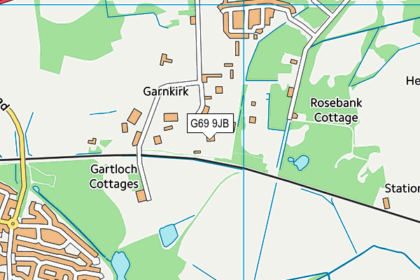 G69 9JB map - OS VectorMap District (Ordnance Survey)