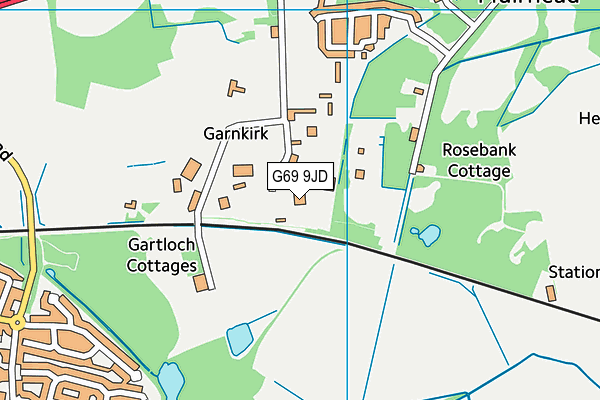 G69 9JD map - OS VectorMap District (Ordnance Survey)