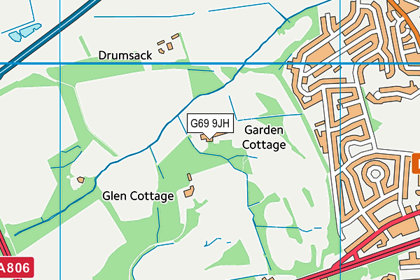 G69 9JH map - OS VectorMap District (Ordnance Survey)