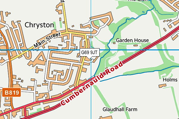 G69 9JT map - OS VectorMap District (Ordnance Survey)