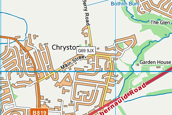 G69 9JX map - OS VectorMap District (Ordnance Survey)