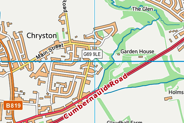 G69 9LE map - OS VectorMap District (Ordnance Survey)