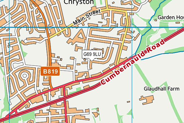 G69 9LU map - OS VectorMap District (Ordnance Survey)