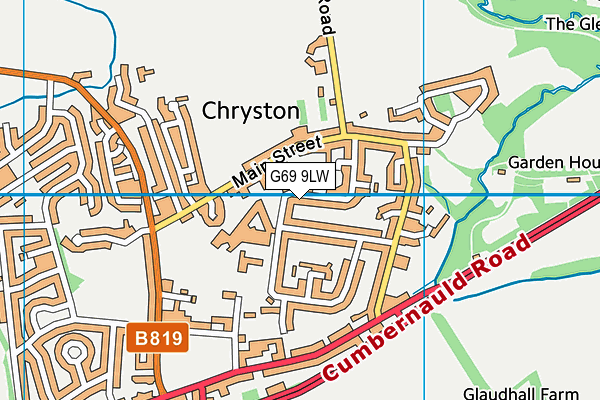 G69 9LW map - OS VectorMap District (Ordnance Survey)