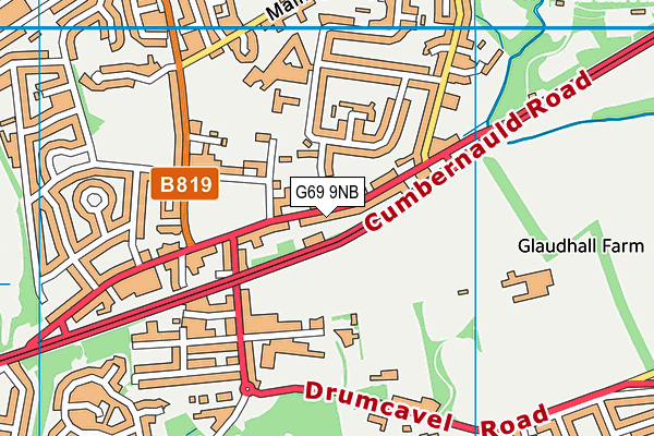 G69 9NB map - OS VectorMap District (Ordnance Survey)