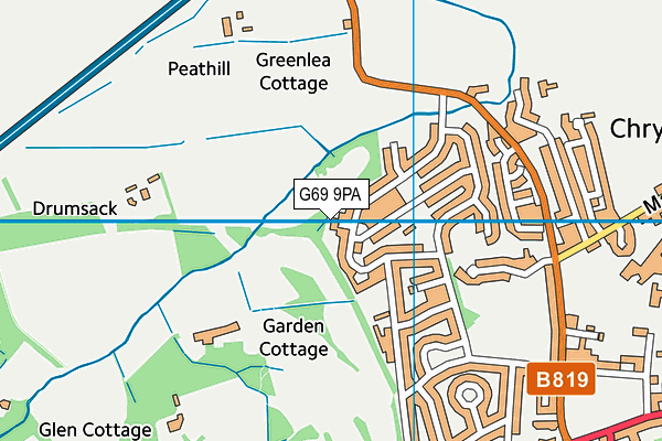 G69 9PA map - OS VectorMap District (Ordnance Survey)