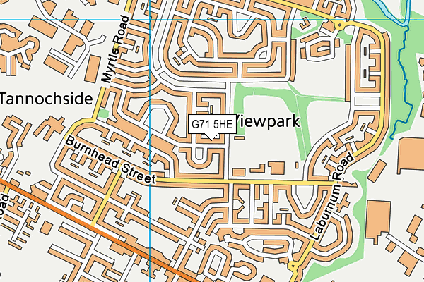 G71 5HE map - OS VectorMap District (Ordnance Survey)