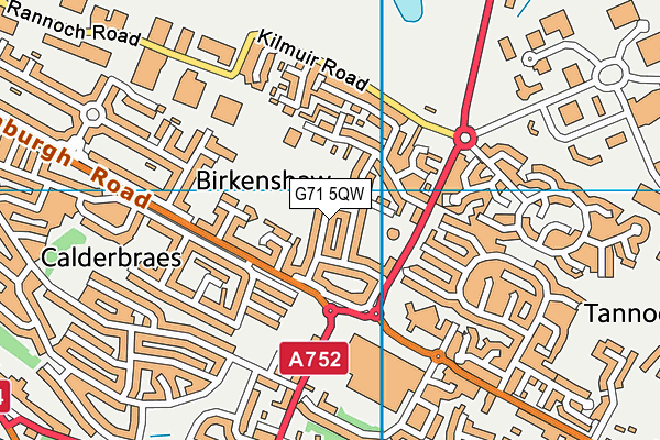 G71 5QW map - OS VectorMap District (Ordnance Survey)