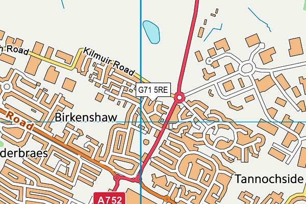 G71 5RE map - OS VectorMap District (Ordnance Survey)