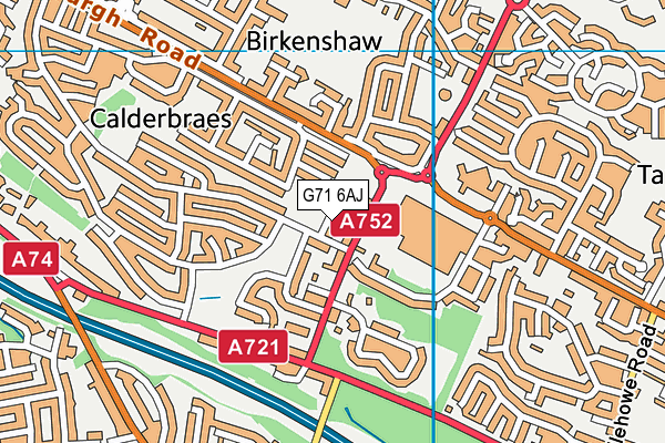 G71 6AJ map - OS VectorMap District (Ordnance Survey)