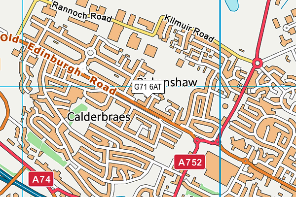 G71 6AT map - OS VectorMap District (Ordnance Survey)