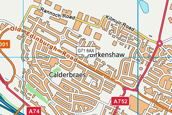 G71 6AX map - OS VectorMap District (Ordnance Survey)