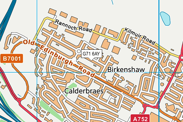 G71 6AY map - OS VectorMap District (Ordnance Survey)