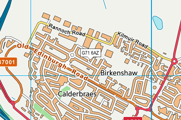 G71 6AZ map - OS VectorMap District (Ordnance Survey)