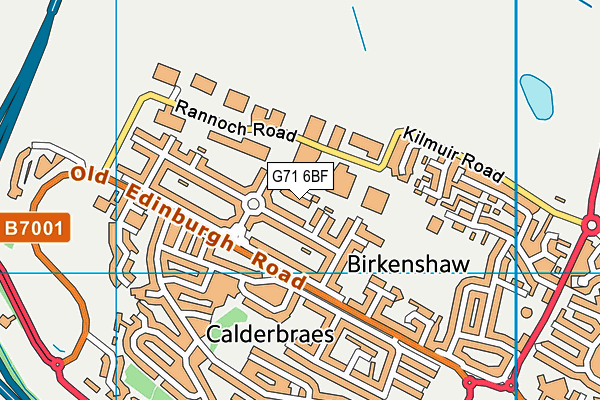 G71 6BF map - OS VectorMap District (Ordnance Survey)