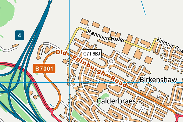 G71 6BJ map - OS VectorMap District (Ordnance Survey)