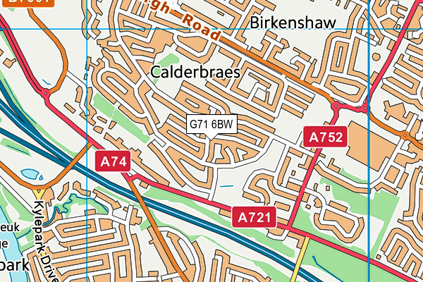 G71 6BW map - OS VectorMap District (Ordnance Survey)