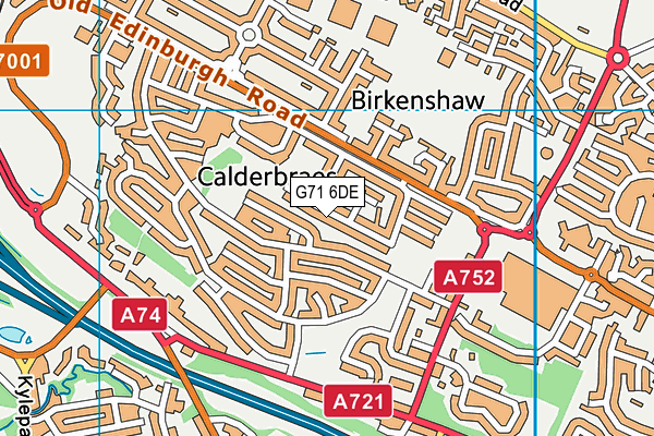 G71 6DE map - OS VectorMap District (Ordnance Survey)