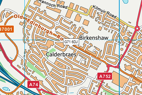 G71 6DJ map - OS VectorMap District (Ordnance Survey)