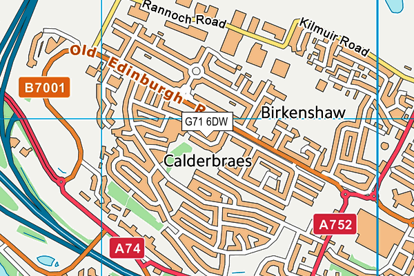 G71 6DW map - OS VectorMap District (Ordnance Survey)