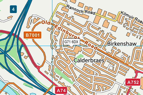 G71 6DX map - OS VectorMap District (Ordnance Survey)