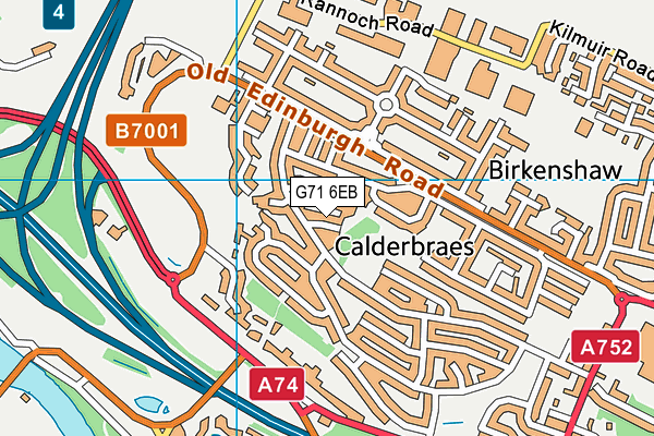 G71 6EB map - OS VectorMap District (Ordnance Survey)