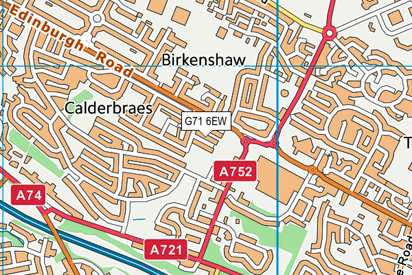 G71 6EW map - OS VectorMap District (Ordnance Survey)